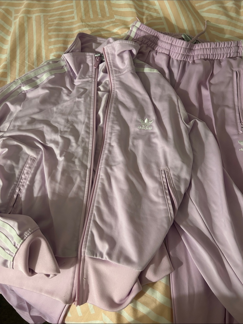 adidas Light Lavender Trefoil Track Jacket and Pants